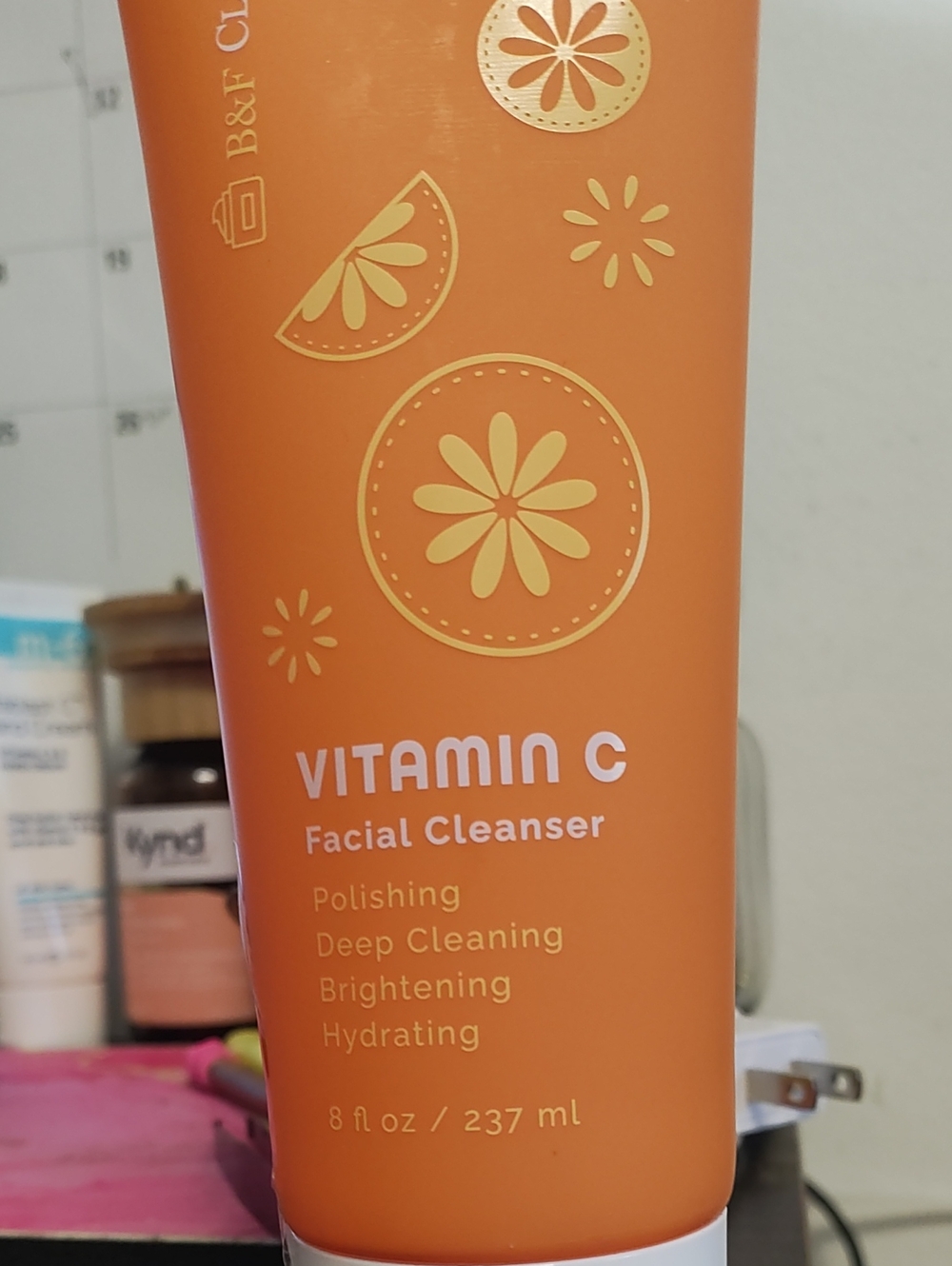 B&F CliniVitamin C Facial Cleanser - Brightening & Hydrating (Orange) 8 Fluid Oz